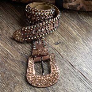 Kippys Brown Belt with Multicolor Embellishments